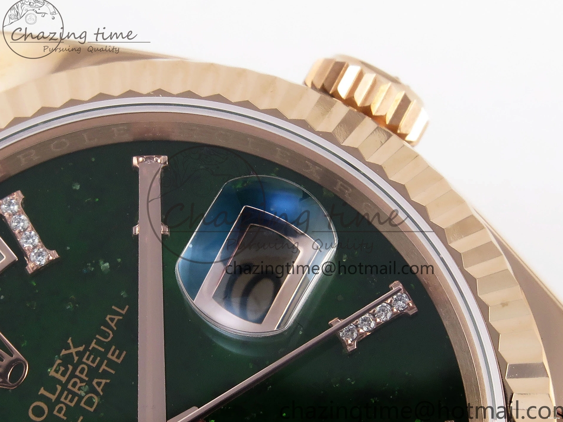 MiroTime 0413 Sophisticated Day Date 36 RG RAF 1:1 Best Edition Green Stone Dial on RG Bracelet A 1846